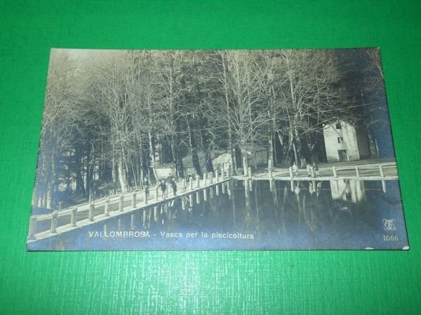 Cartolina Vallombrosa - Vasca per la piscicoltura 1920 ca.