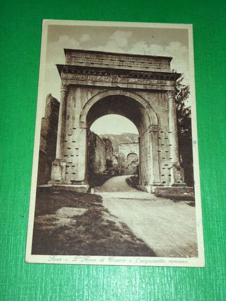 Cartolina Susa - L' Arco di Cesare e l' acquedotto …