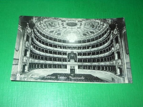 Cartolina Reggio Emilia - Interno Teatro Municipale 1953.