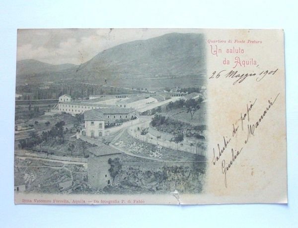 Cartolina Aquila - Quartiere di Fonte Preturo 1901.