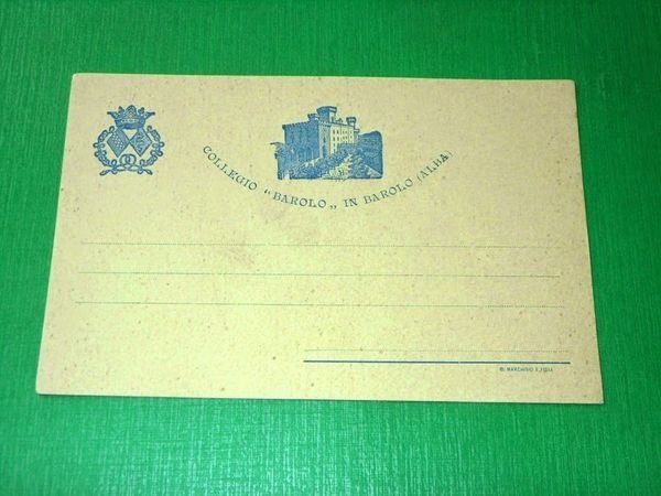 "Cartolina Collegio "Barolo" in Barolo ( Alba ) 1925 ca."