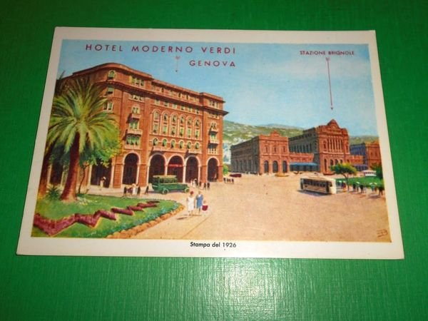 Cartolina Genova - Hotel Moderno Verdi - Stampa del 1926 …