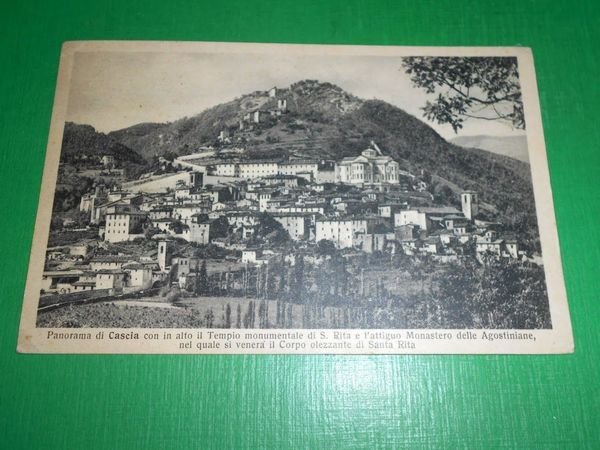 Cartolina Cascia - Panorama con Tempio di S. Rita e …