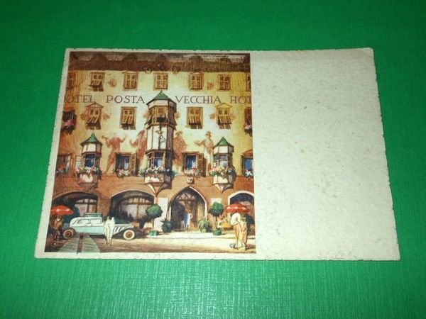 Cartolina illustrata Vipiteno - Hotel Centrale Posta Vecchia 1934.