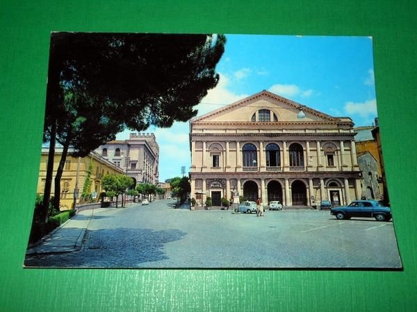 Cartolina Viterbo - Piazza Verdi e Teatro Comunale 1966.