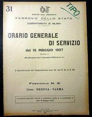 Ferrovie - Orario Generale Servizio - Linea Brescia Parma - …