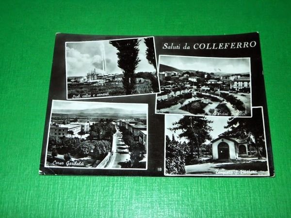Cartolina Saluti da Colleferro - Vedute diverse 1956.