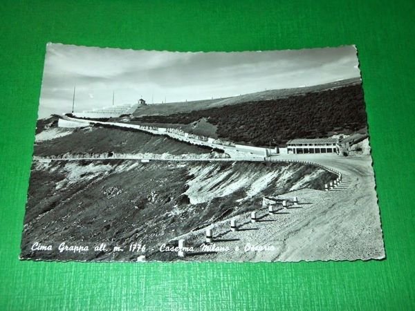 Cartolina Cima Grappa - Caserma Milano e Ossario 1962.