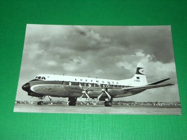 Cartolina Aviazione Volo - Lufthansa - Viscount 814.