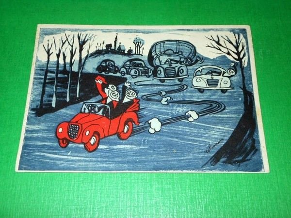 Cartolina Propaganda Campagna Aquila per la Sicurezza del Traffico 1955 …
