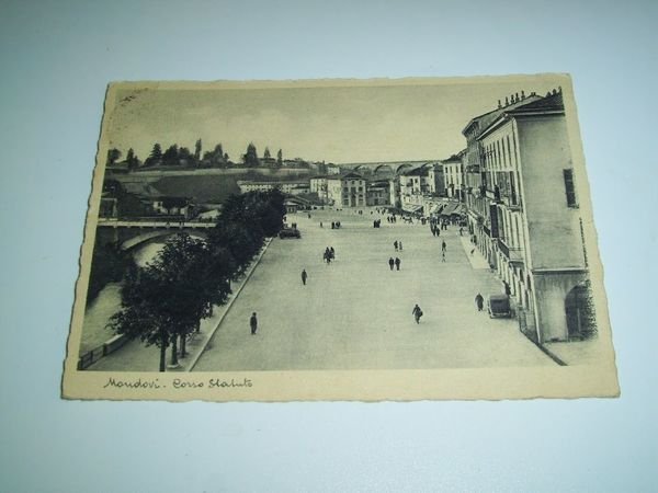 Cartolina Mondovì - Corso Statuto 1936