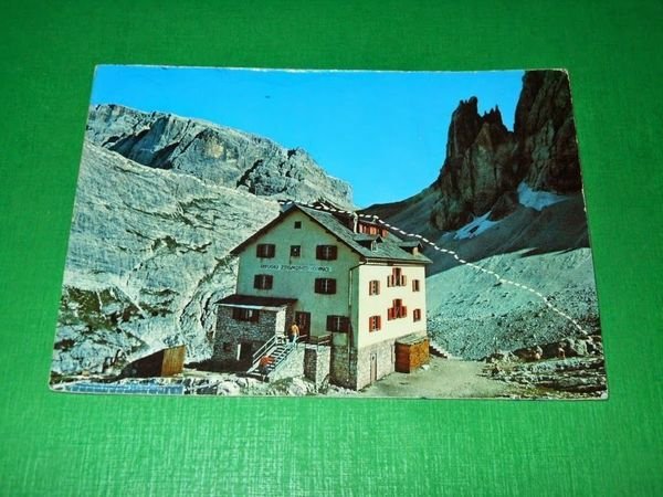 Cartolina Rifugio Zsigmondy Comici alla Croda dei Toni 1982.