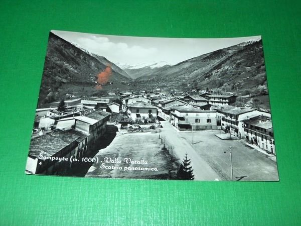 Cartolina Sampeyre - Valle Varaita - Scorcio panoramico 1955.