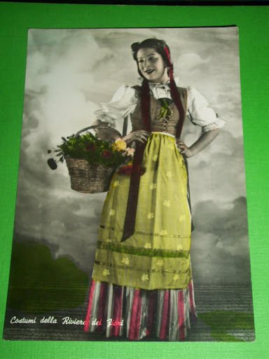 Cartolina Costumi Liguri - Donna della Liguria 1955 ca.