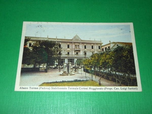 Cartolina Abano Terme - Stabilimento Termale Cortesi Meggiorato 1941