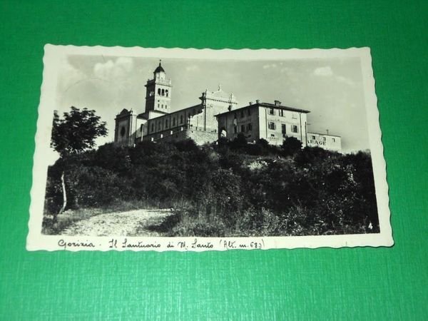 Cartolina Gorizia - Il santuario di M. Santo 1940.