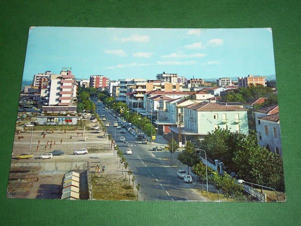 Cartolina Villamarina - Viale Carducci e spiaggia 1971