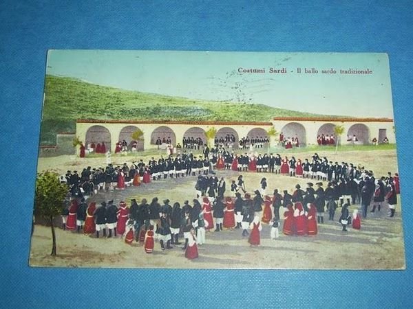 Cartolina Costumi Sardi - Il ballo tradizionale 1930.