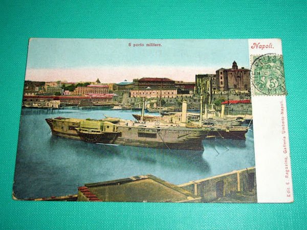 Cartolina Napoli - Il Porto Militare 1907.