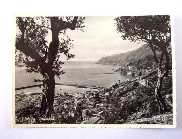 Cartolina Salerno - Panorama generale 1957.