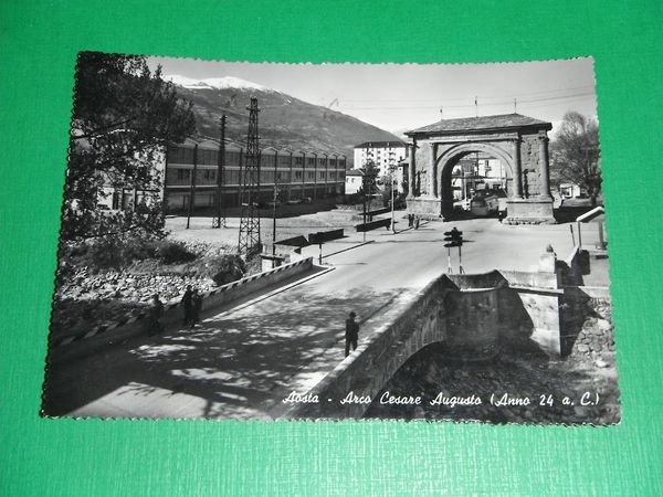 Cartolina Aosta - Arco Cesare Augusto 1957 | Immagine principale