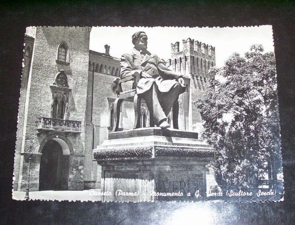 Cartolina Busseto ( Parma ) - Monumento a G. Verdi …