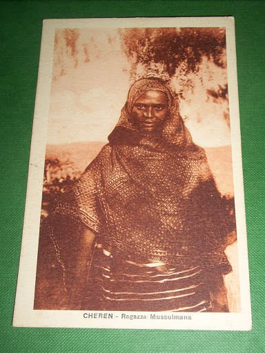 Cartolina Colonie Asmara - Cheren - Ragazza Musulmana 1935.