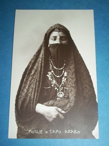 Cartolina Colonie Libia - Moglie di Capo Arabo 1920 ca.
