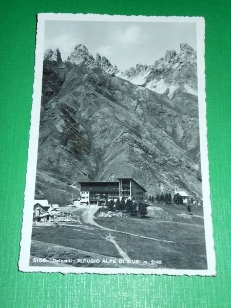 Cartolina Dolomiti - Rifugio Alpe di Siusi 1951.