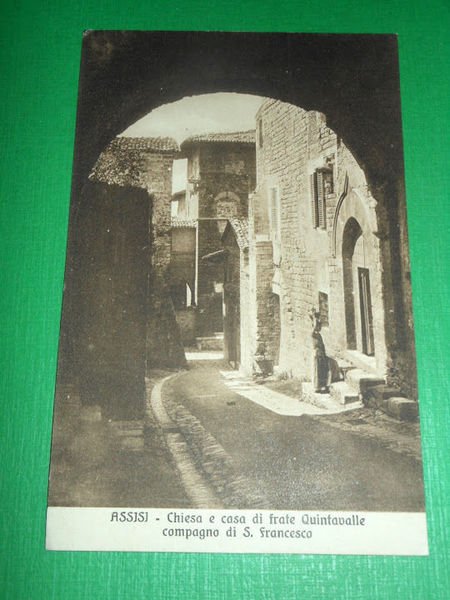 Cartolina Assisi - Chiesa e casa di frate Quintavalle 1925 …