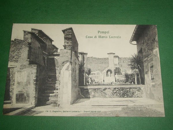 Cartolina Pompei - Casa di Marco Lucrezio 1910 ca.