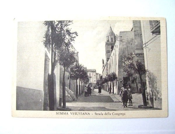 Cartolina Somma Vesuviana - Strada della Congrega 1920
