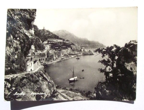 Cartolina Amalfi - Panorama 1957.