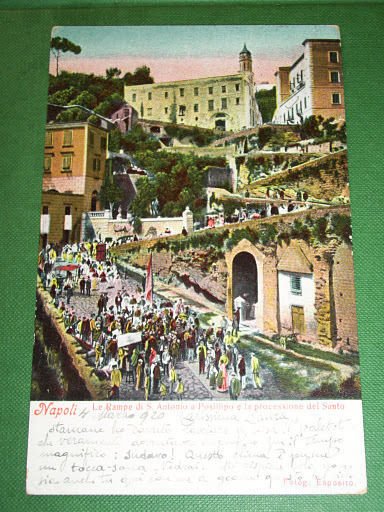 Cartolina Napoli - Le Rampe di S. Antonio a Posillipo …