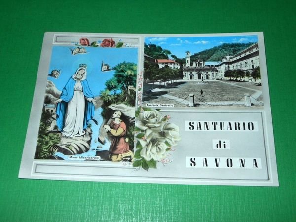Cartolina Santuario di Savona - Facciata Santuario 1961.