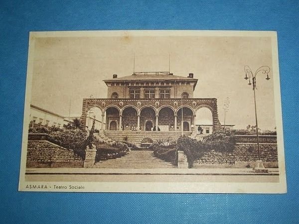 Cartolina Colonie Asmara - Teatro Sociale 1930 ca.