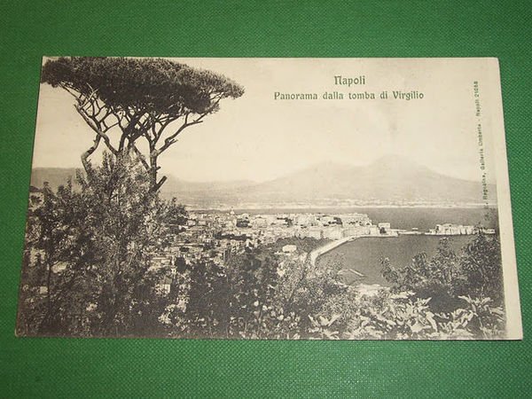 Cartolina Napoli - Panorama dalla tomba di Virgilio 1910 ca.