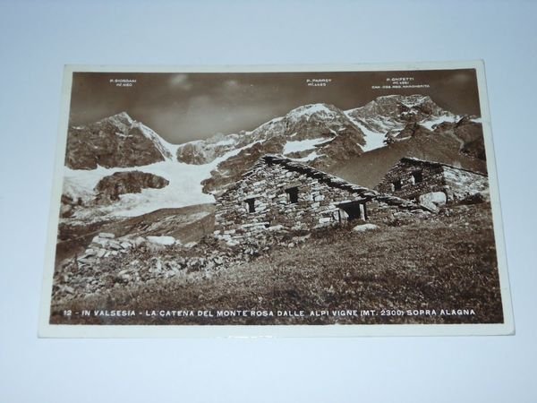 Cartolina Valsesia - La Catena del Monte Rosa dalle Alpi …