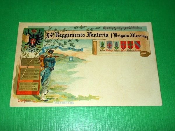 Cartolina Militaria - 94° Reggimento Fanteria - Brigata Messina 1910 …