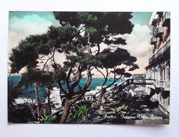 Cartolina Portici ( Napoli ) - Interno Villa Bruno 1960.
