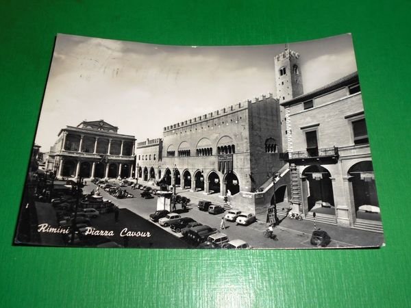 Cartolina Rimini - Piazza Cavour 1959.