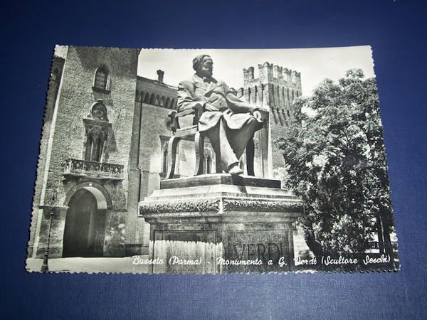 Cartolina Busseto ( Parma ) - Monumento a G. Verdi …