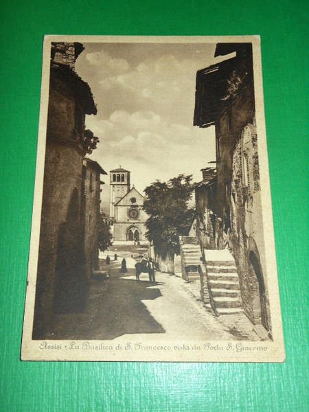 Cartolina Assisi - La Basilica di S. Francesco vista da …