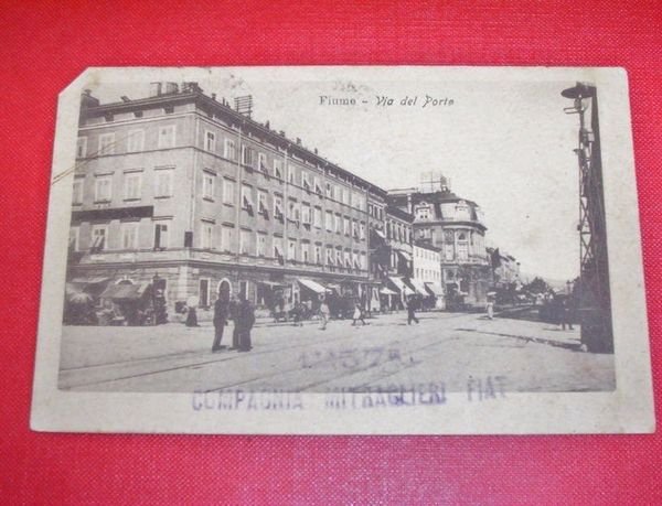 Cartolina Fiume - Via del Porto 1919.