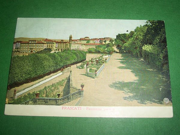 Cartolina Frascati - Panorama parziale 1908.