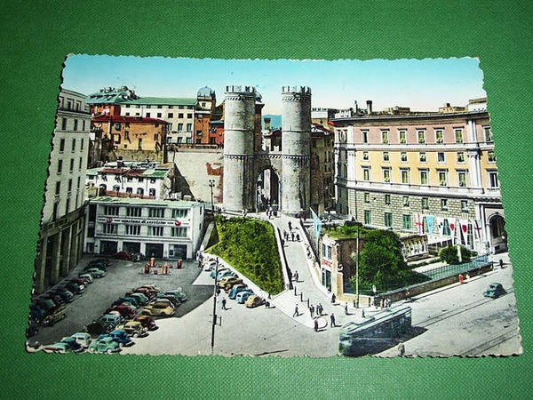 Cartolina Genova - Casa di Colombo e Torri di S. …