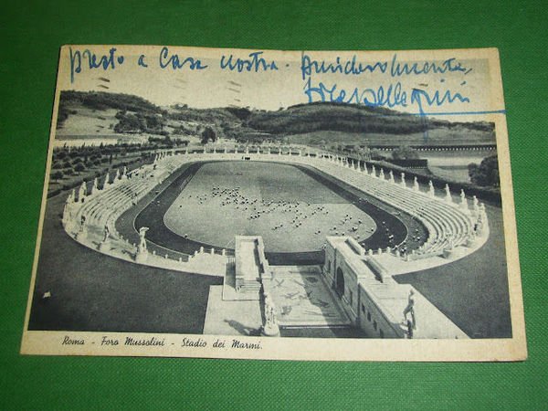 Cartolina Roma - Foro Mussolini - Stadio dei Marmi 1940.