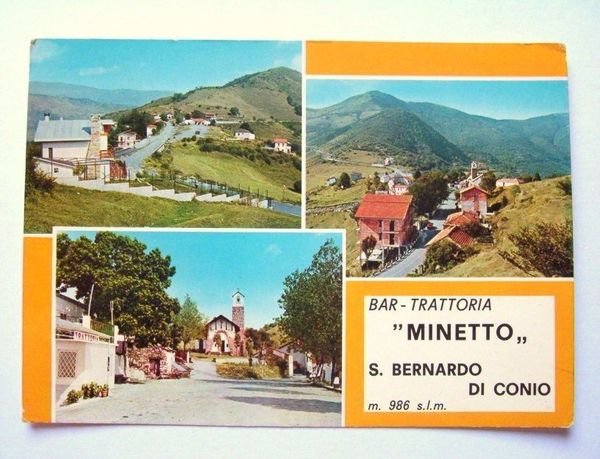 Cartolina S. Bernardo di Conio - Trattoria Minetto 1970.