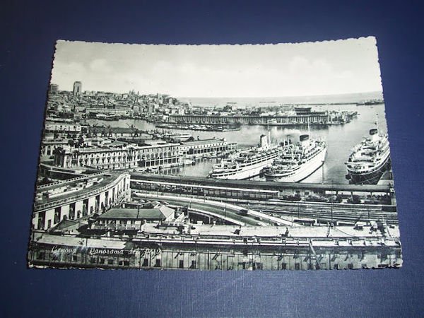 Cartolina Genova - Panorama del Porto 1959.