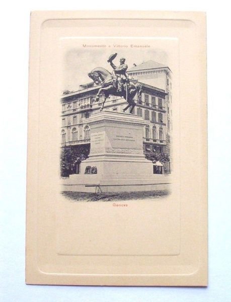 Cartolina Genova - Mon. a Vittorio Emanuele 1910 ca.